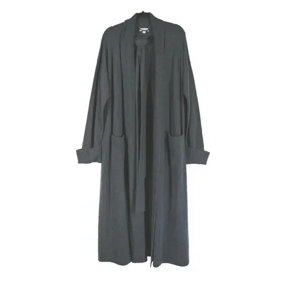 NEW, Nordstrom belted long cashmere robe in Charcoal Size XL #S8217
